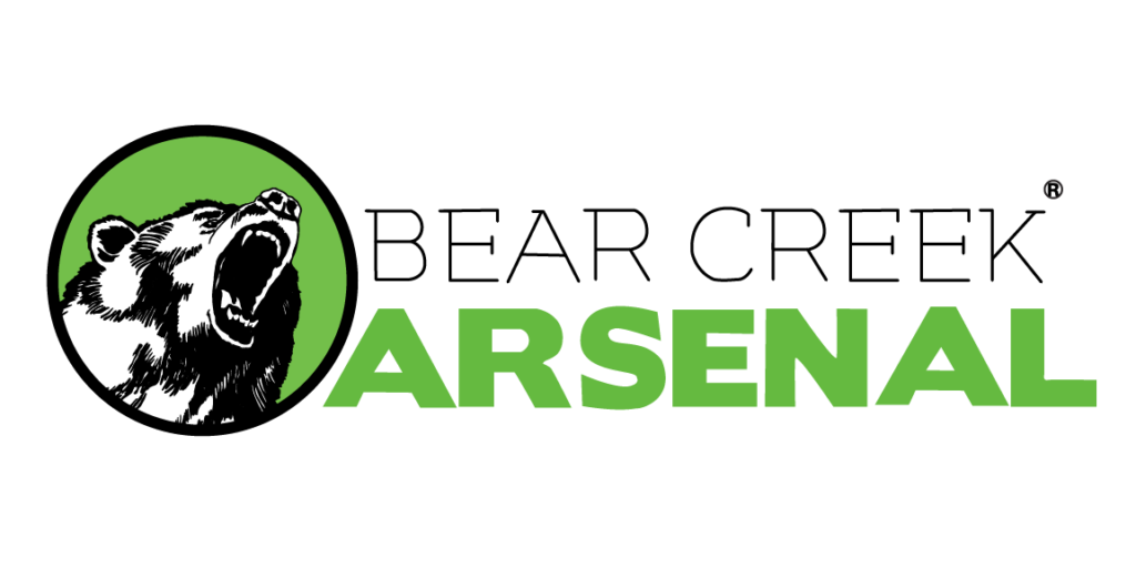 Logo with a roaring bear inside a green circle to the left of the bold, green word "ARSENAL" on a black background.